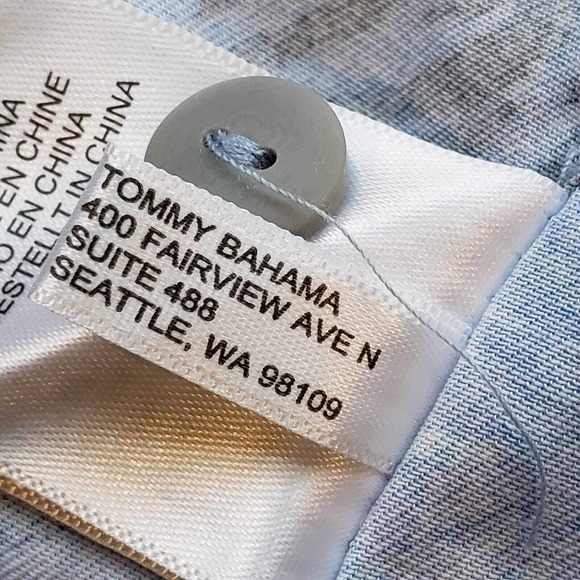 Tommy Bahama Men’s L Shirt Short Sleeve Palm Trees MButton Up Blue Resort Wear - Picture 5 of 10